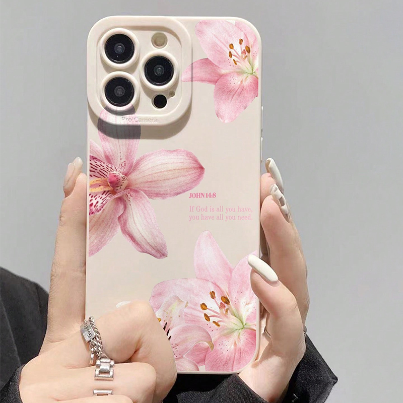 Phone Cases Like Loopy - جراب هاتف سيليكون أزرق بنقوش زهور