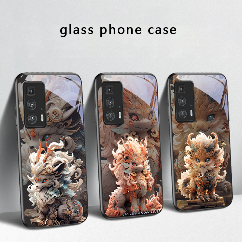 Phone Cases Moto G - غطاء هاتف زجاجي بتصميم كيرين ذو