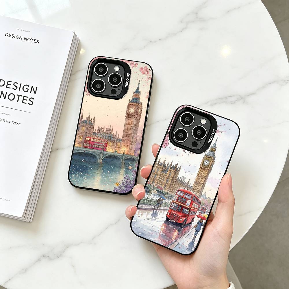 Phone Cases London - غطاء هاتف W-Watercolor London لآيفون 17،