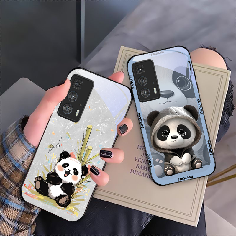 Phone Cases Moto G - غطاء هاتف زجاجي بتصميم الباندا على