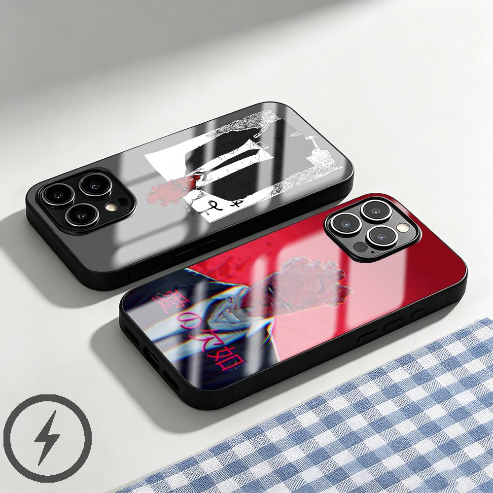 Phone Cases For Iphone 16 - جراب هاتف أنمي دوروهيدورو زجاجي مغناطيسي